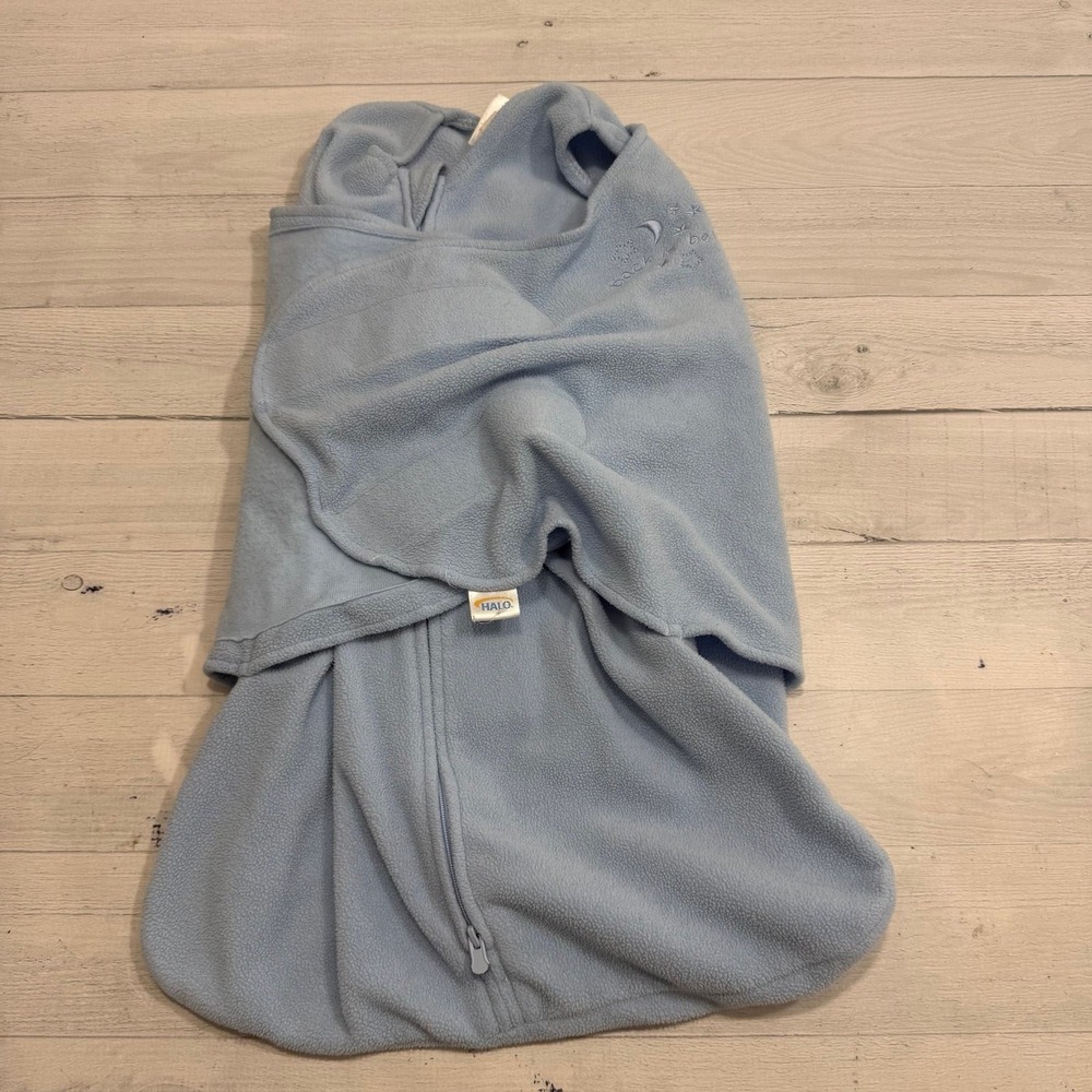 Halo wearable sleep sack swaddle blue fleece NEWBORN